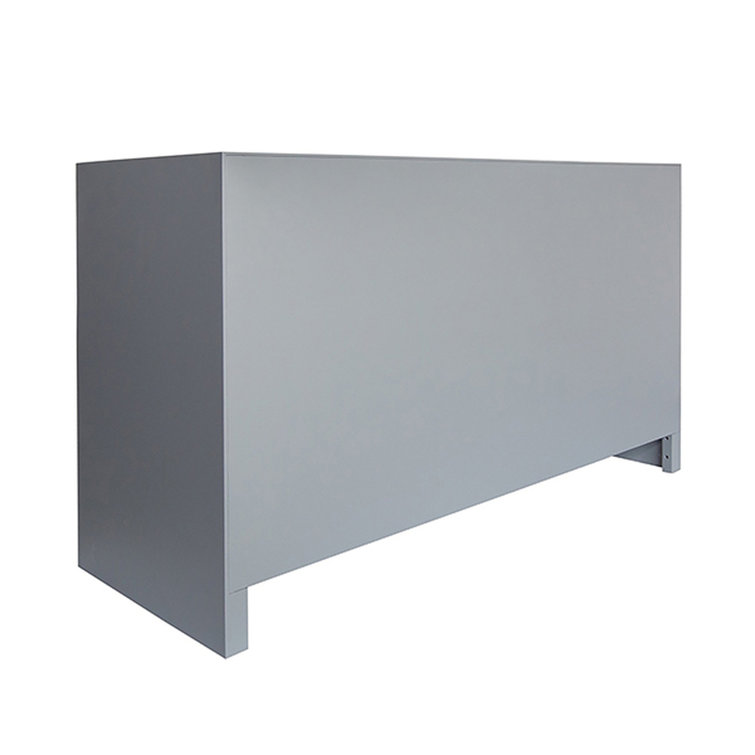 Coastal Elegance Matte Grey Double 6-Drawer Dresser with Hand-Woven Caning