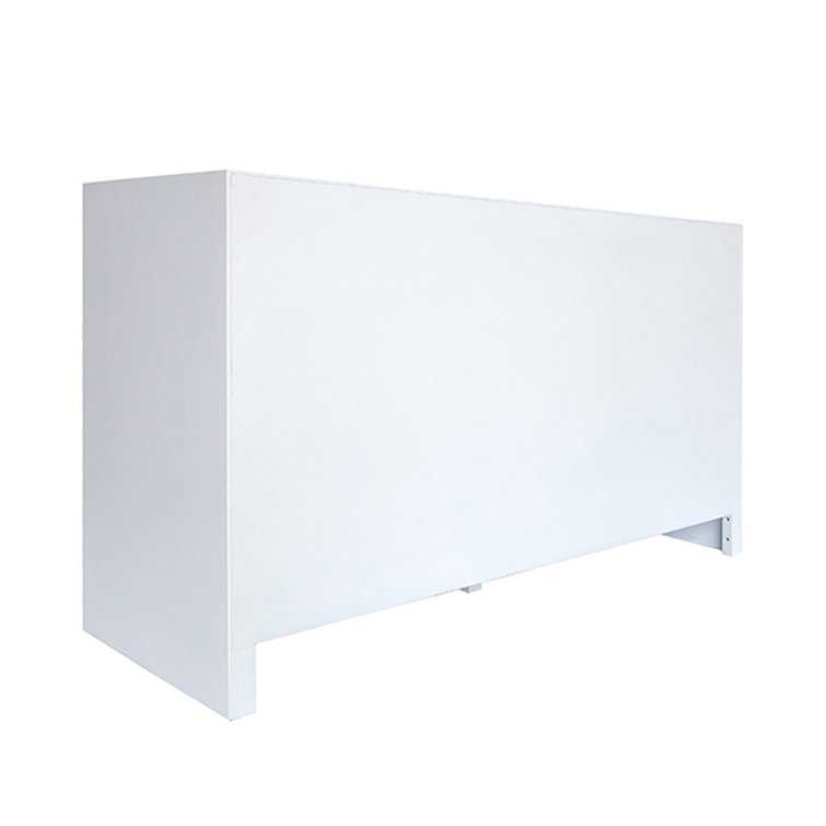 Matte White Coastal 6-Drawer Dresser with Caning
