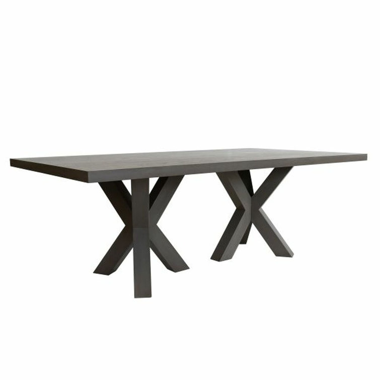Chateau Smoke Grey Hardwood Double Pedestal Dining Table