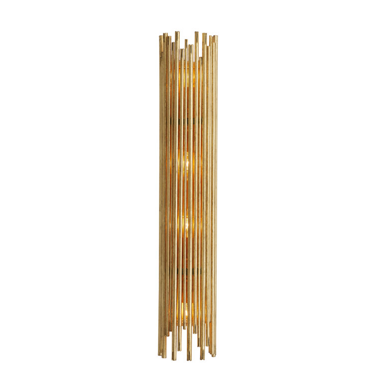 Gold Iron Cylinder Outdoor Wall Sconce