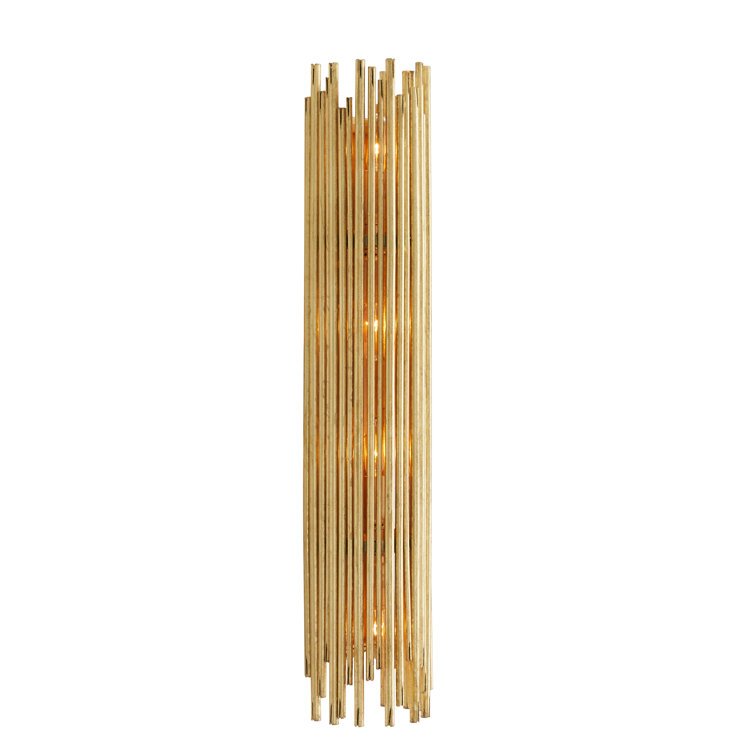 Gold Iron Cylinder Outdoor Wall Sconce