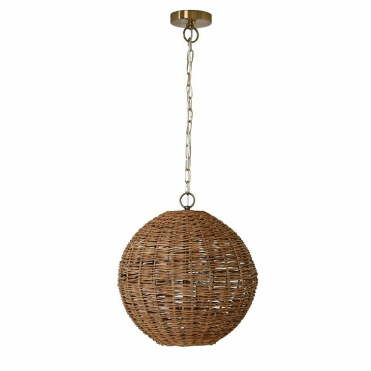 Oakley Brass 4-Light Globe Island Pendant in Natural Finish