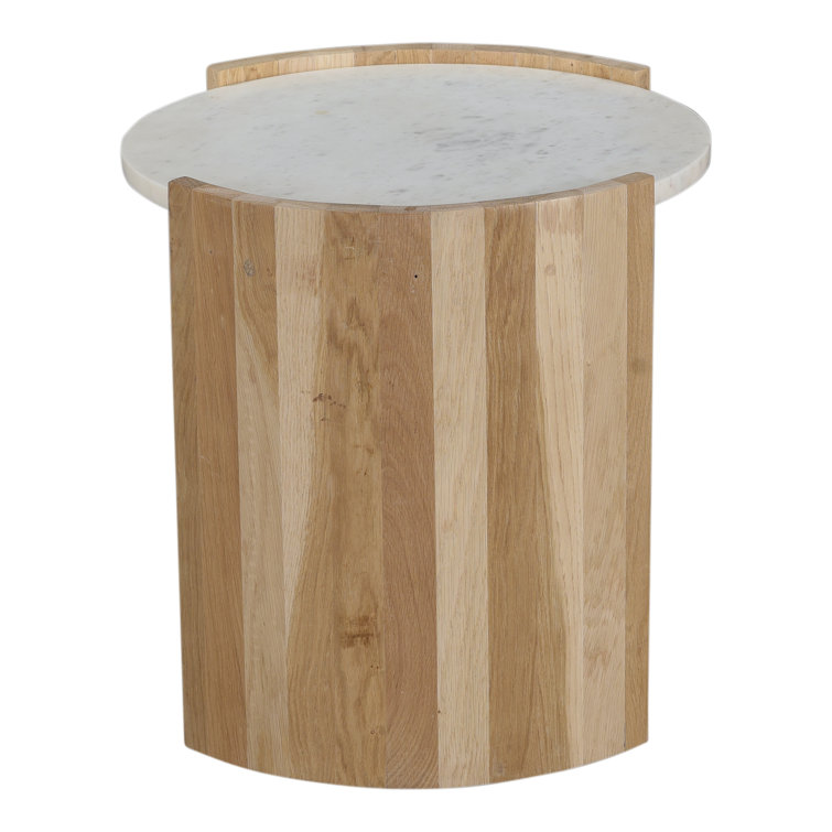 Loreto Marble Top Oak End Table