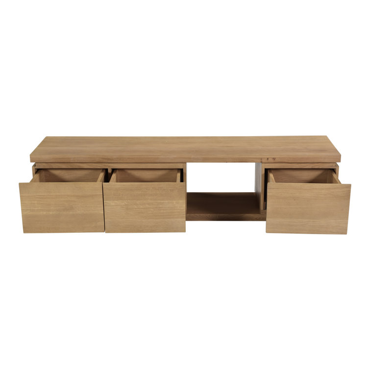 Alfie Light Oak Rectangular Media Console with Storage