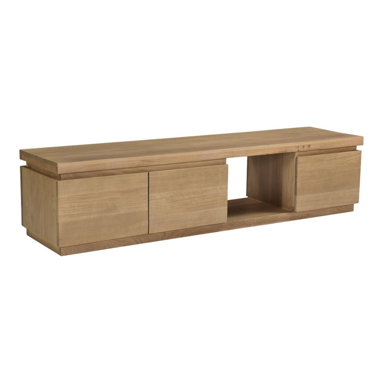 Alfie Light Oak Rectangular Media Console with Storage