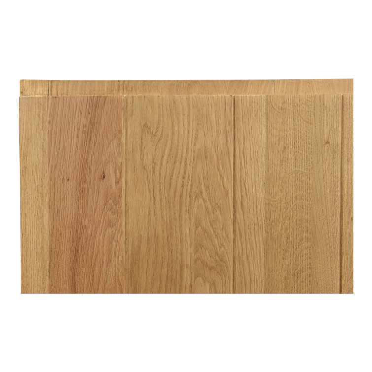 King Oak Solid Wood Platform Bed with Headboard