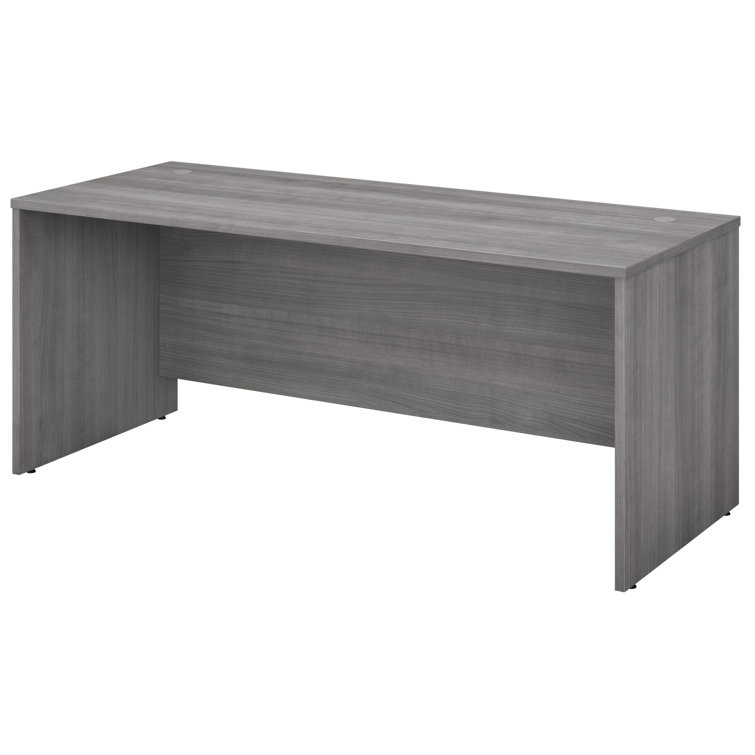 Platinum Gray Contemporary U-Shaped Credenza Desk with Drawer
