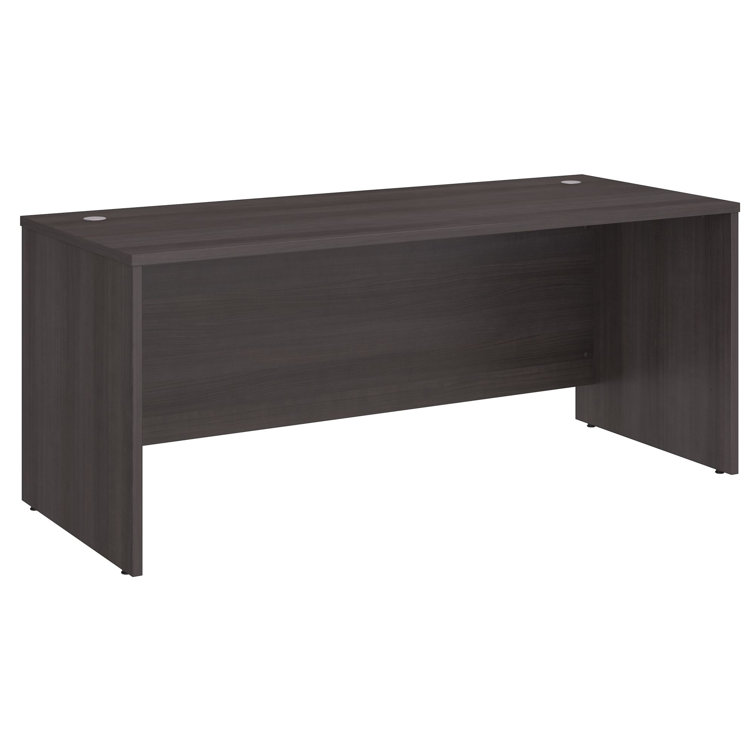 Studio C Transitional Storm Gray Home Office Desk with Filing Cabinet