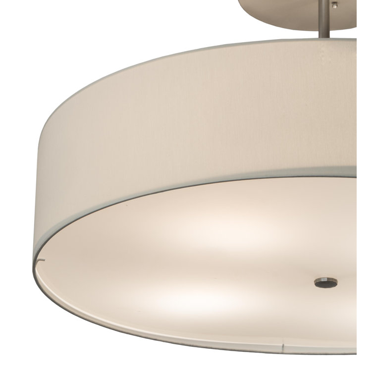 Alastaire Nickel Finish Indoor/Outdoor Drum LED Ceiling Light