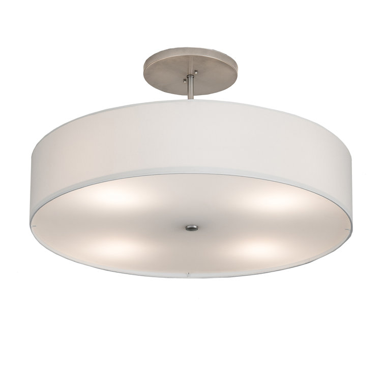 Alastaire Nickel Finish Indoor/Outdoor Drum LED Ceiling Light