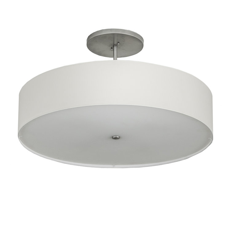 Alastaire Nickel Finish Indoor/Outdoor Drum LED Ceiling Light