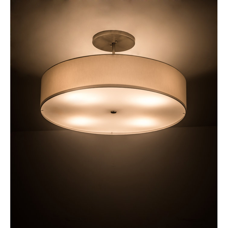 Alastaire Nickel Finish Indoor/Outdoor Drum LED Ceiling Light