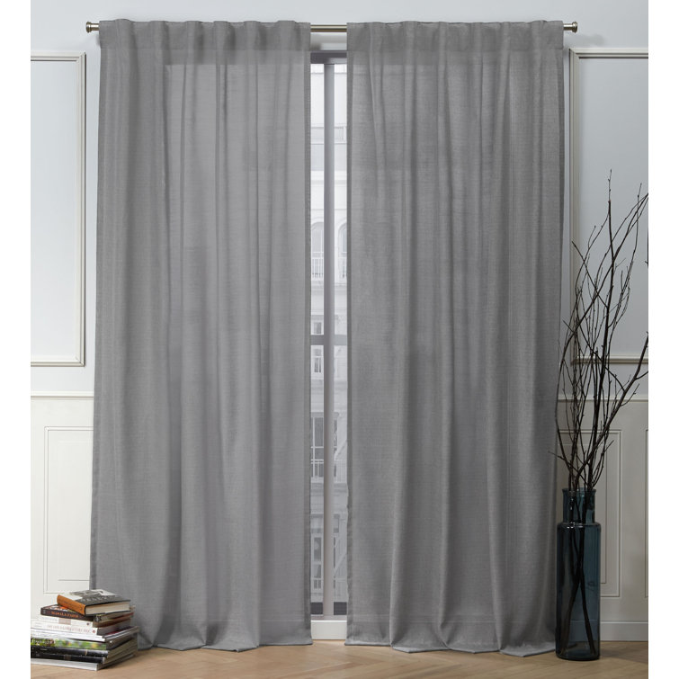 Linen Light-Filtering Faux Linen Curtain Panel Pair