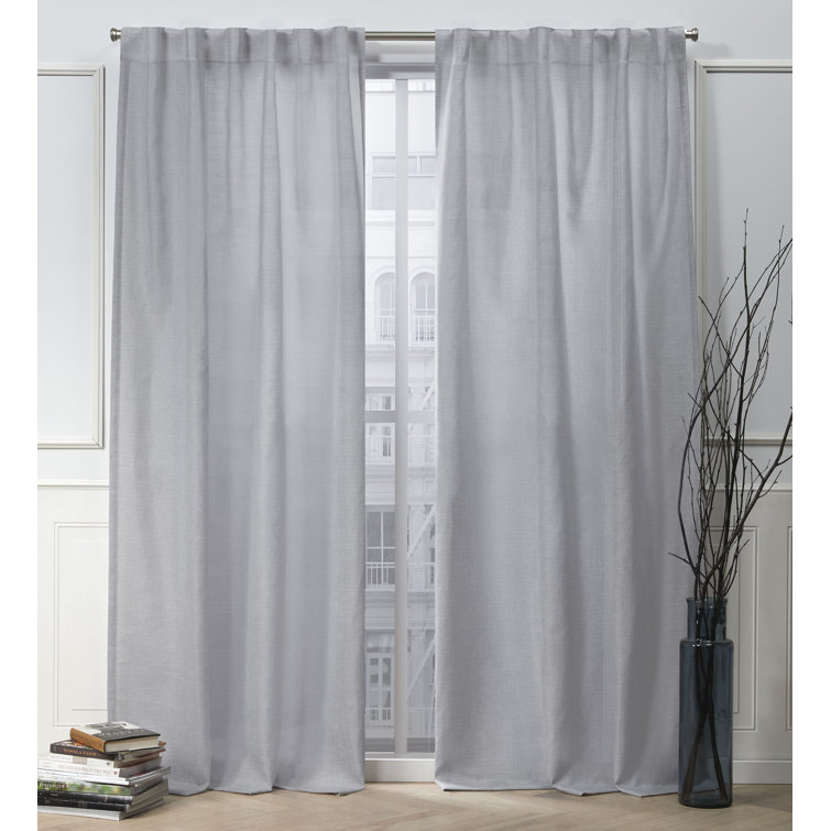 Linen Light-Filtering Faux Linen Curtain Panel Pair