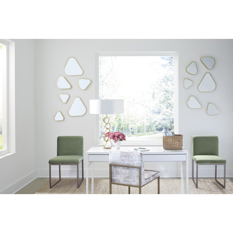 Brushed Brass Organic Pebble Mirrors Set of 4