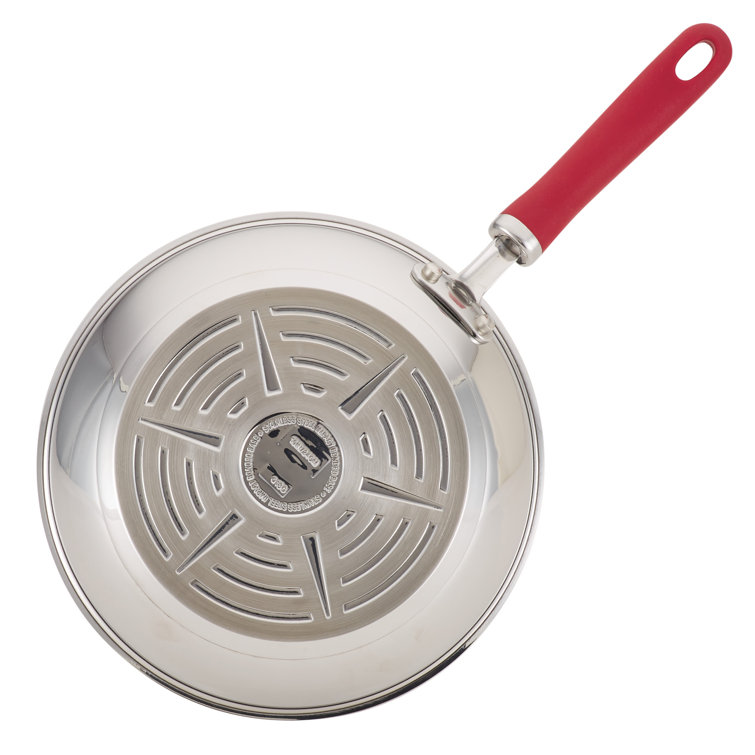 10-Piece Stainless Steel Cookware Set with Red Handles