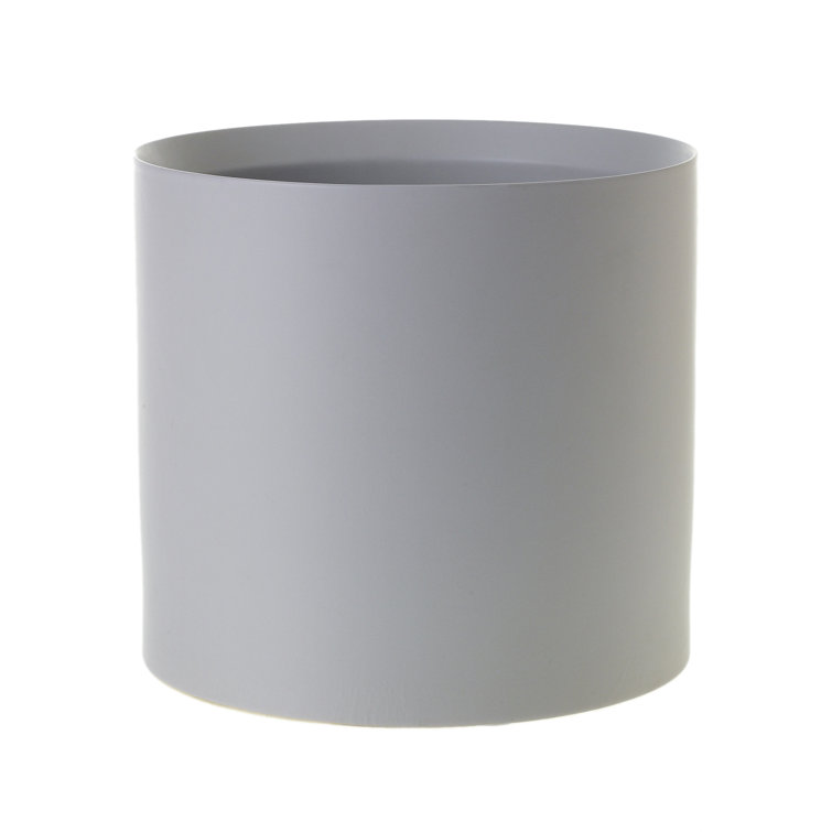 Gray Round Handcrafted Ceramic Indoor Pot Planter