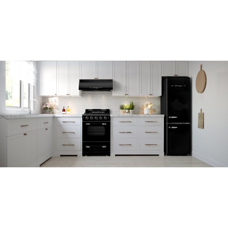Classic Retro 24" Midnight Black Stainless Steel Under Cabinet Range Hood