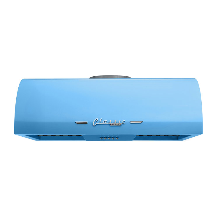 Retro Blue 24" Stainless Steel Under Cabinet Range Hood