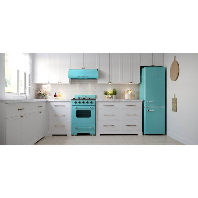 Ocean Mist Turquoise 24" Stainless Steel Under Cabinet Range Hood