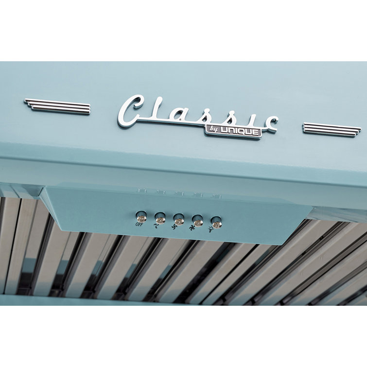 Ocean Mist Turquoise 24" Stainless Steel Under Cabinet Range Hood