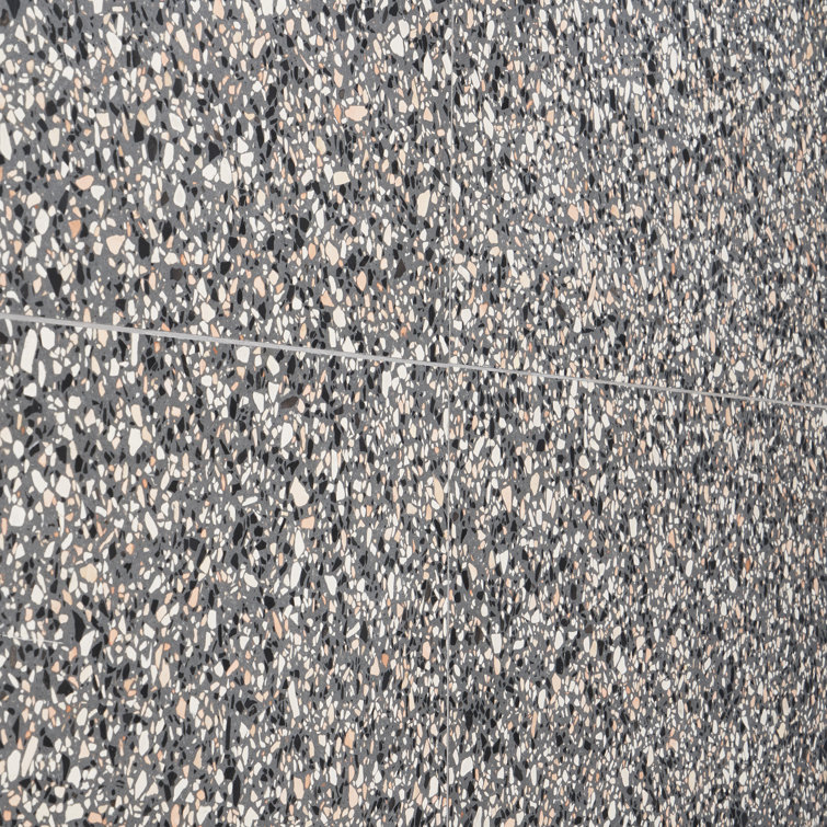 Italia Mora 24-in x 24-in Honed Gray Terrazzo Tile