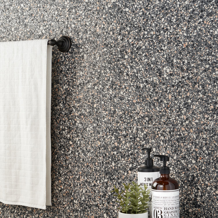 Italia Mora 24-in x 24-in Honed Gray Terrazzo Tile