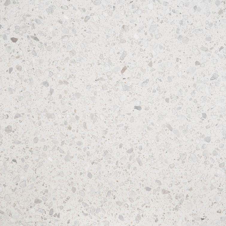 Italia Bianco 24'' x 24'' Honed Terrazzo Floor and Wall Tile