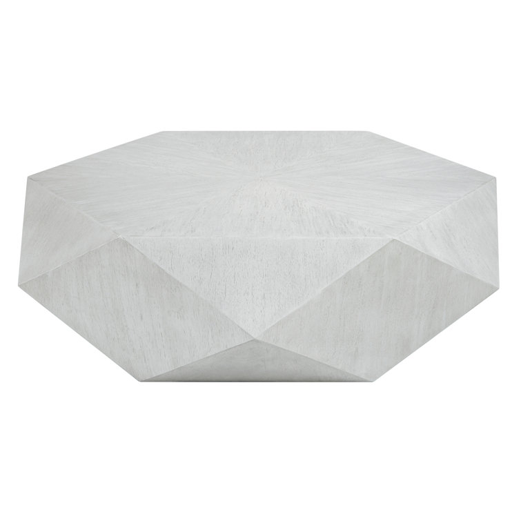 Volker Contemporary White Hexagonal Mango Wood Coffee Table