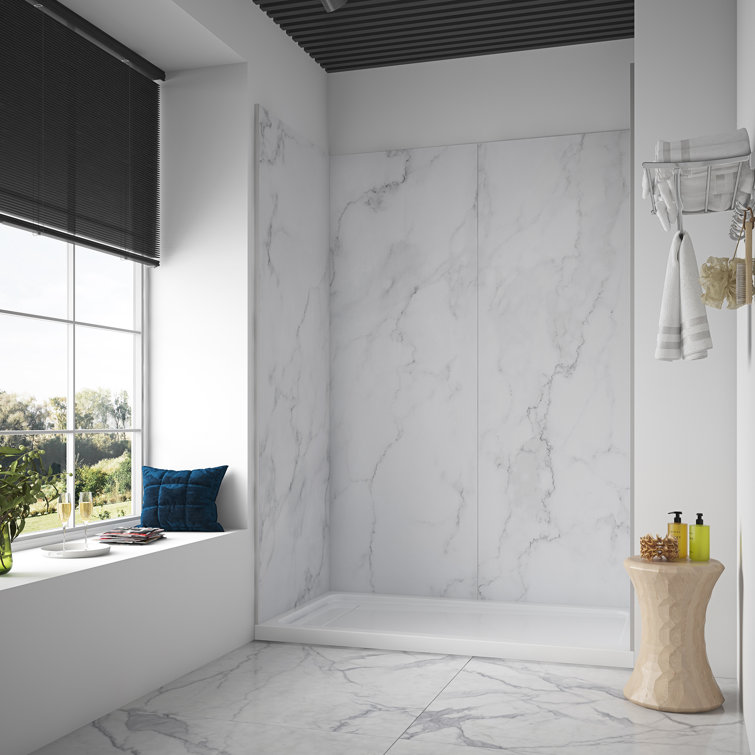 Carrara Marble 60'' x 80'' Shower Wall Kit