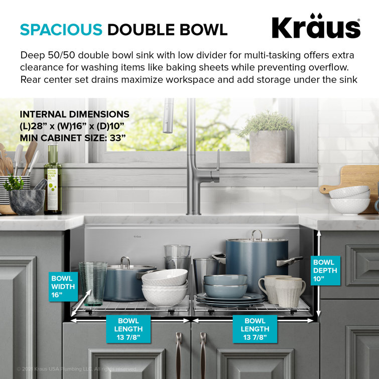 30-inch Stainless Steel Double Bowl Drop-in Kitchen Sink with Accessories
