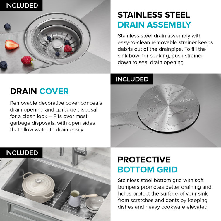 30-inch Stainless Steel Double Bowl Drop-in Kitchen Sink with Accessories