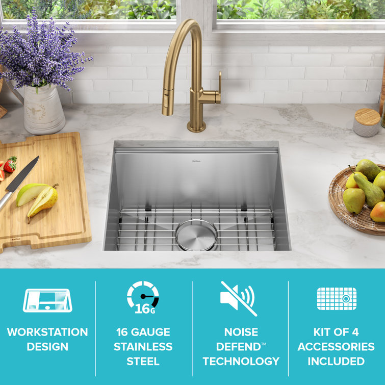 Kore 21-Inch Stainless Steel Single Bowl Drop-In Farmhouse Sink