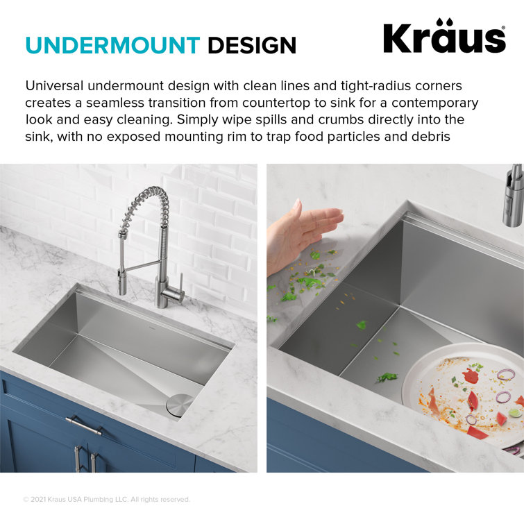 Kore 21-Inch Stainless Steel Single Bowl Drop-In Farmhouse Sink