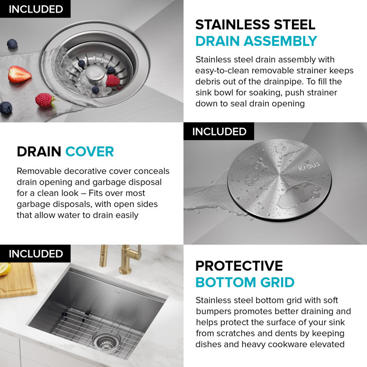Kore 21-Inch Stainless Steel Single Bowl Drop-In Farmhouse Sink