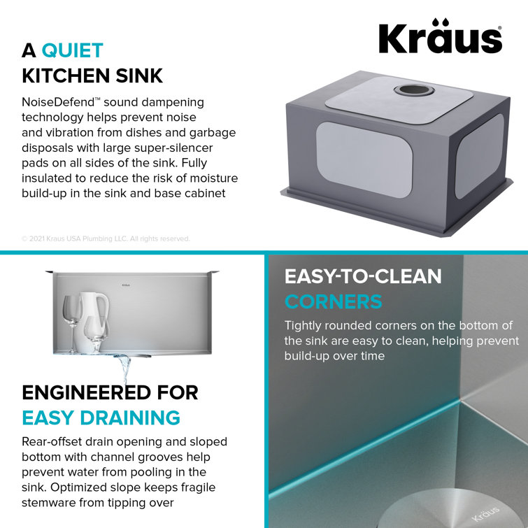 Kore 21-Inch Stainless Steel Single Bowl Drop-In Farmhouse Sink