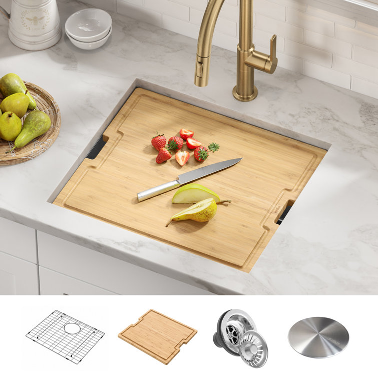 Kore 21-Inch Stainless Steel Single Bowl Drop-In Farmhouse Sink