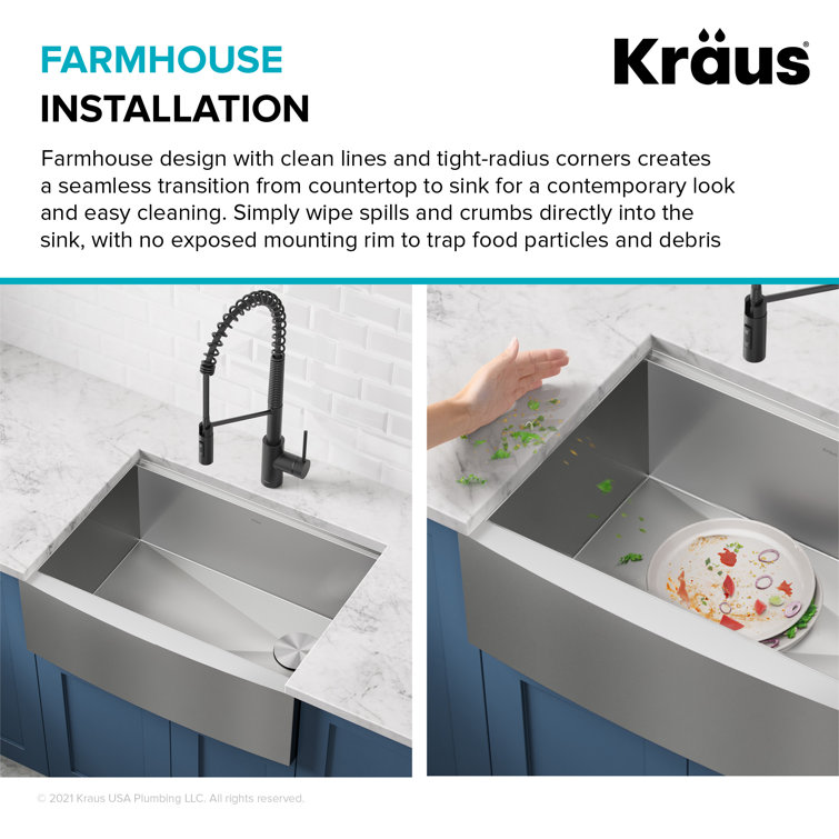 Kore 27-Inch Stainless Steel Farmhouse Workstation Sink