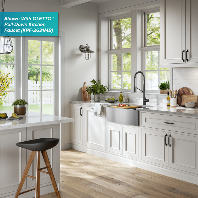 Kore 27-Inch Stainless Steel Farmhouse Workstation Sink