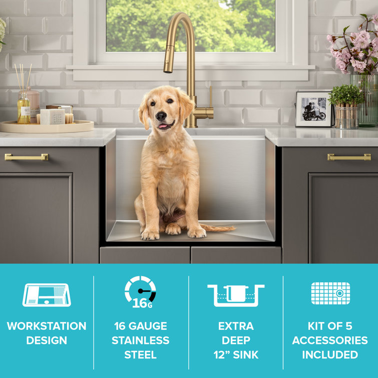 Kore 23-Inch Stainless Steel Undermount Workstation Sink