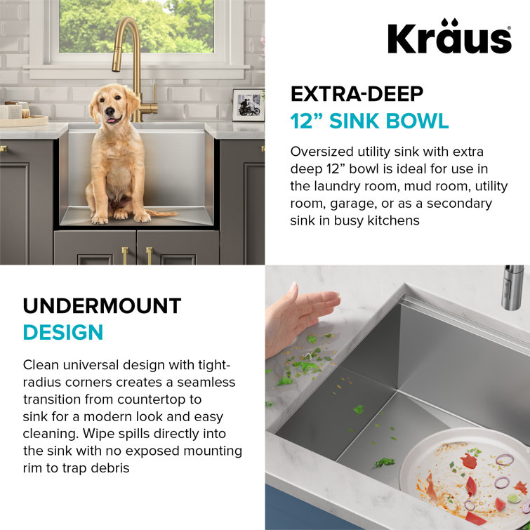 Kore 23-Inch Stainless Steel Undermount Workstation Sink