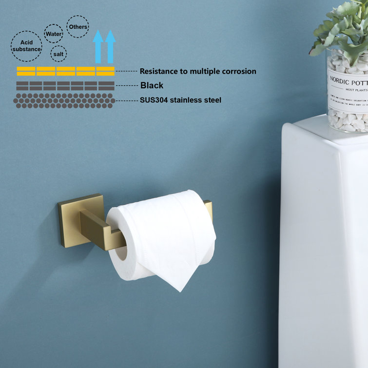 Matte Black Stainless Steel Wall Mounted Toilet Paper Holder