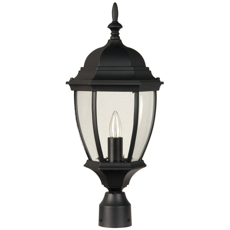 Matte Black Traditional Outdoor Lantern with Clear Glass Shade