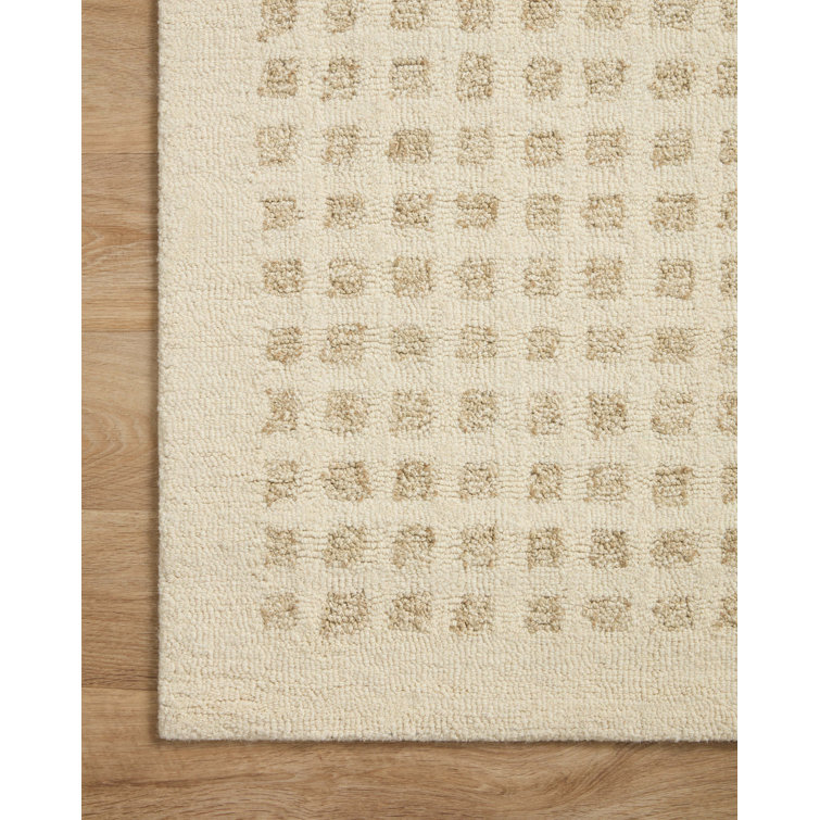 Ivory and Natural Hand-Tufted Wool Runner Rug 2' x 5'