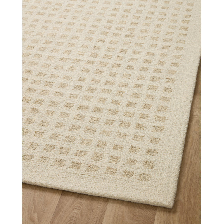 Ivory and Natural Hand-Tufted Wool Runner Rug 2' x 5'