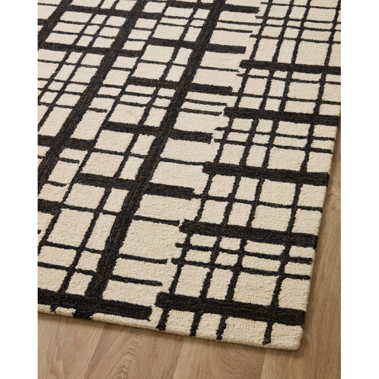 Polly Black and Ivory Hand-Tufted Wool Runner Rug