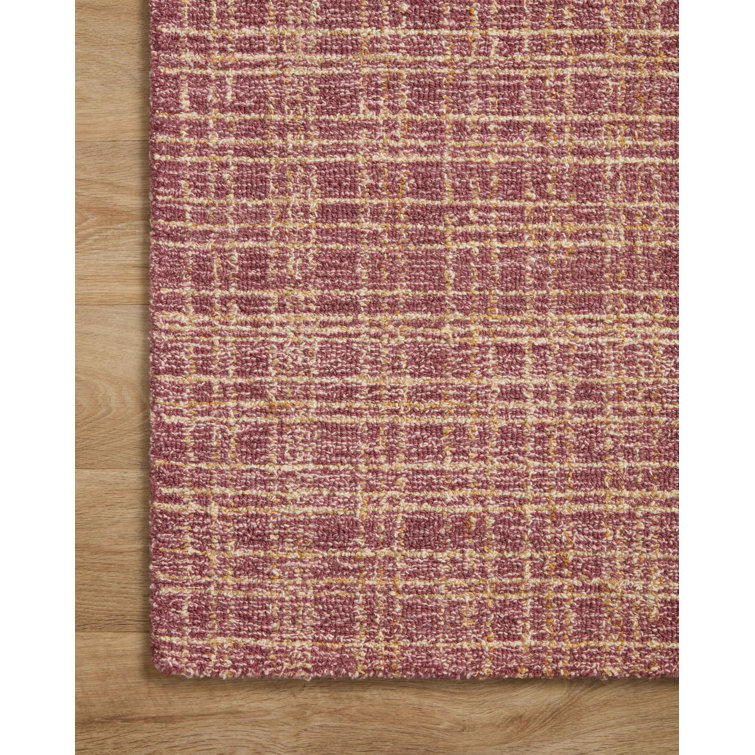 Berry & Natural Hand-Tufted Wool Runner Rug 2'6" x 9'9"
