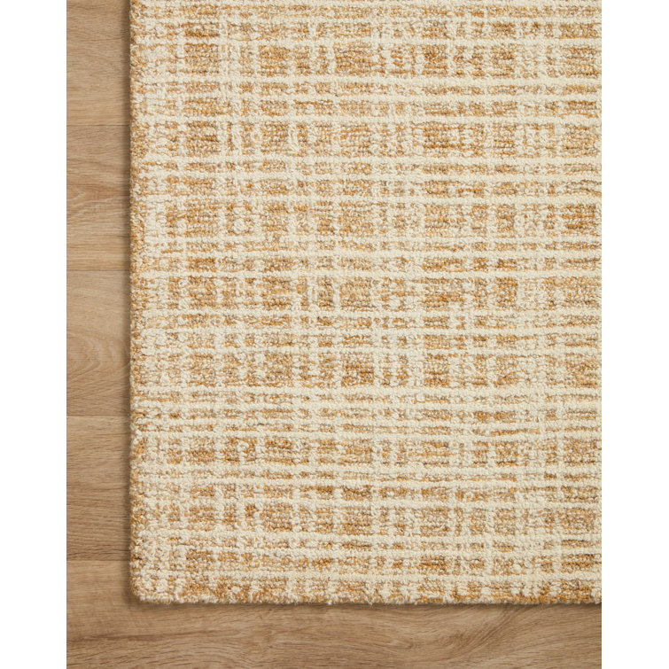 Straw and Ivory Hand-Tufted Wool Runner Rug 2' x 5'