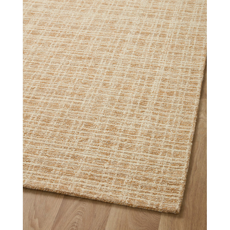 Straw and Ivory Hand-Tufted Wool Runner Rug 2' x 5'
