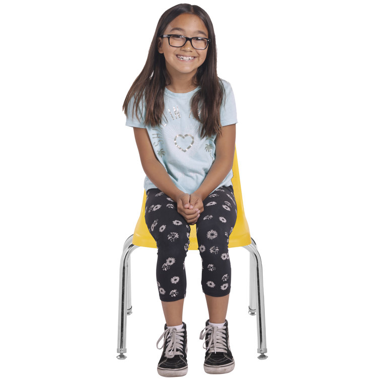 Light Gray 10" Stackable Classroom Chairs with Steel Legs, Set of 6